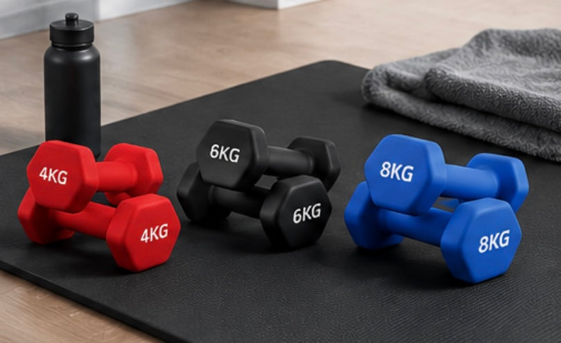 Neoprene Hex Dumbbell Set of 3  - 4kg, 6kg & 8kg