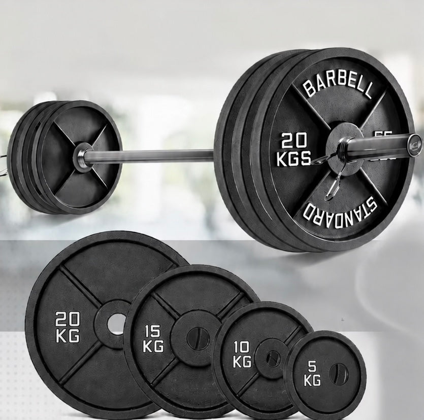 Cast Iron Weight Plate Set – 2x 5Kg + 2x 10Kg + 2x 15Kg + 2x 20Kg