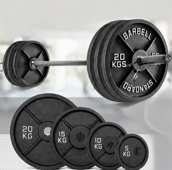 Cast Iron Weight Plate Set – 2x 5Kg + 2x 10Kg + 2x 15Kg + 2x 20Kg