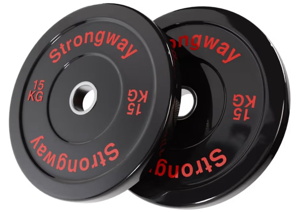 Strongway® Olympic Bumper Weight Plates (5KG or 10KG or 15kg or 20KG) Discs for Barbell - 2 Inch