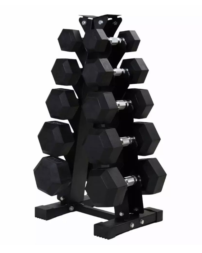 Northern Hex Dumbbells with 5-Tier Rack - Set of 10