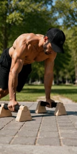 Wooden push up support set