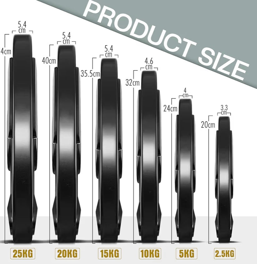 FK Sports Standard Weight Plates - Cast Iron Weight Plates with Rubber finish, 1 inch opening, 2.5kg or 5kg or 10kg or 15kg, 20kg or 25kg