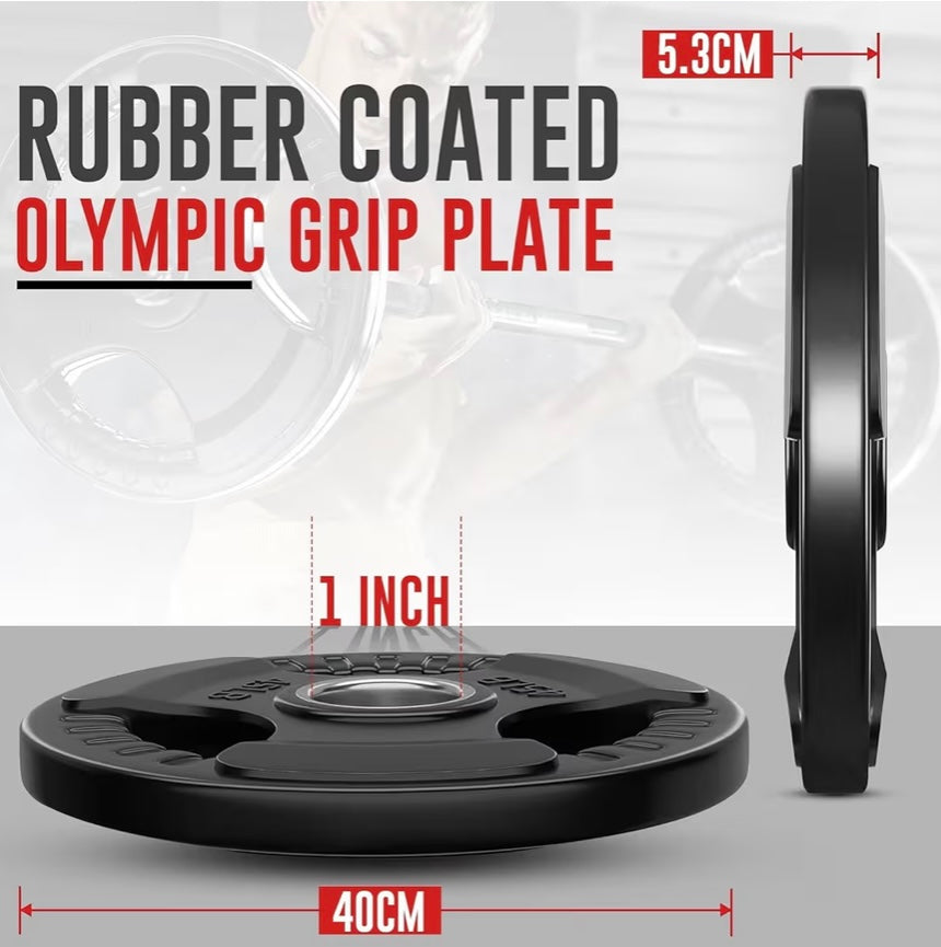 FK Sports Standard Weight Plates - Cast Iron Weight Plates with Rubber finish, 1 inch opening, 2.5kg or 5kg or 10kg or 15kg, 20kg or 25kg