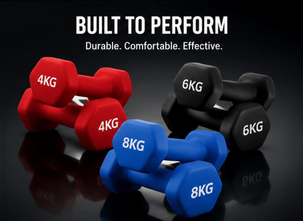 Neoprene Hex Dumbbell Set of 3  - 4kg, 6kg & 8kg