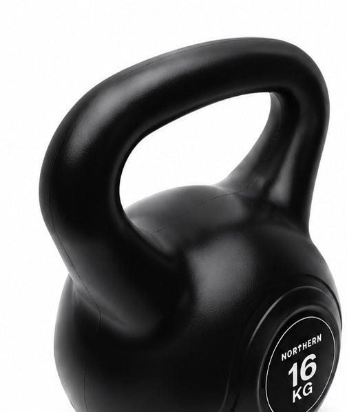 Northern Vinyl Black Kettlebells Set.  8kg, 12kg and 16kg