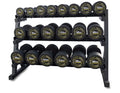 Strongway Rubber Dumbbells Set With Storage Rack 3 tier 5-30kg
