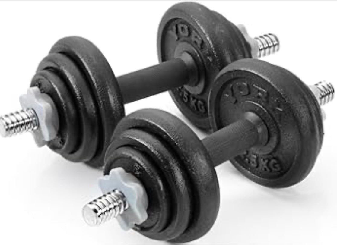 York Fitness 20 kg Cast Iron Spinlock Dumbbell