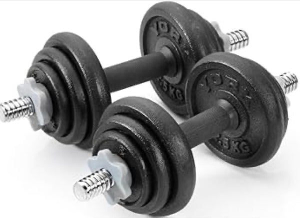 York Fitness 20 kg Cast Iron Spinlock Dumbbell