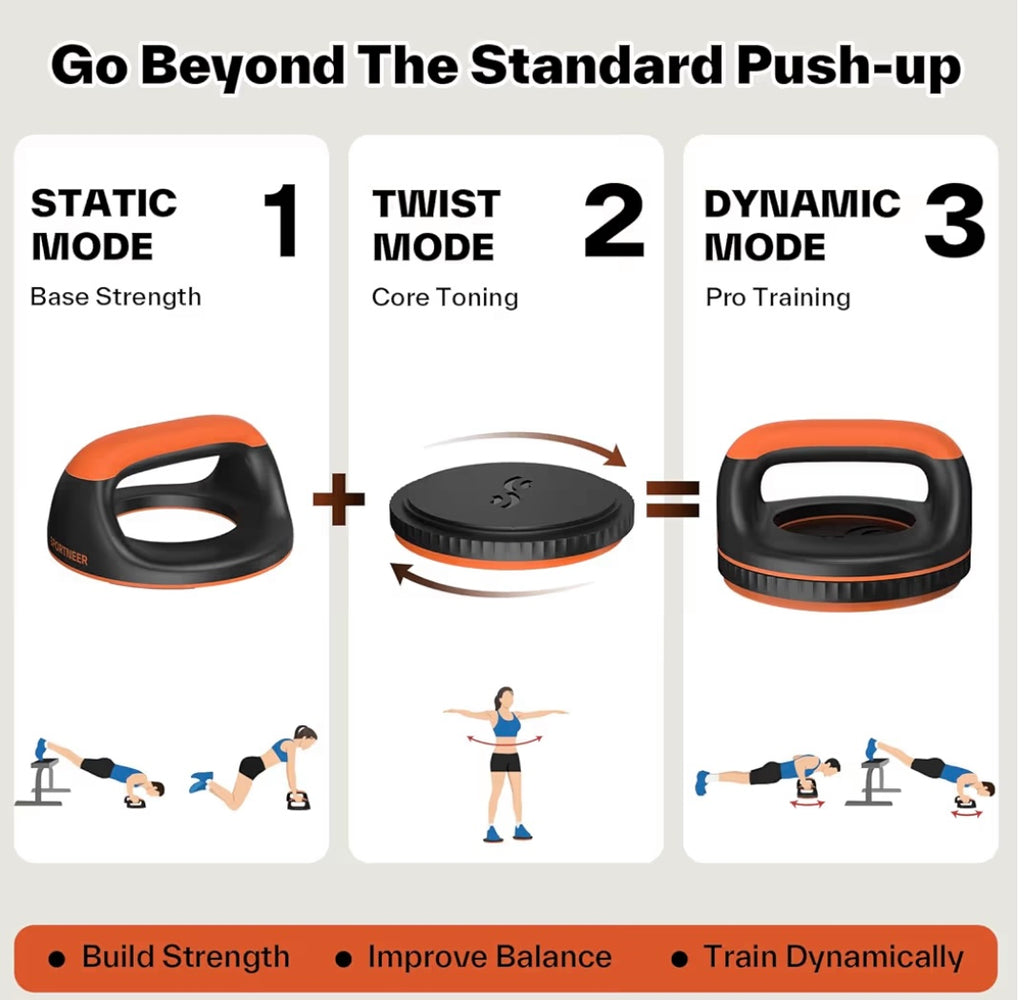 Sportneer 360° Push Up Handles with Detachable Waist Twister