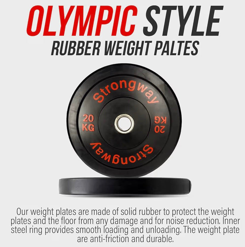 Strongway® Olympic Bumper Weight Plate 100kg set 2 Inch