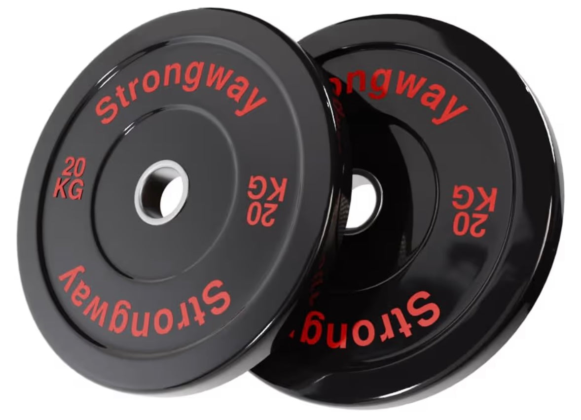 Strongway® Olympic Bumper Weight Plates (5KG or 10KG or 15kg or 20KG) Discs for Barbell - 2 Inch