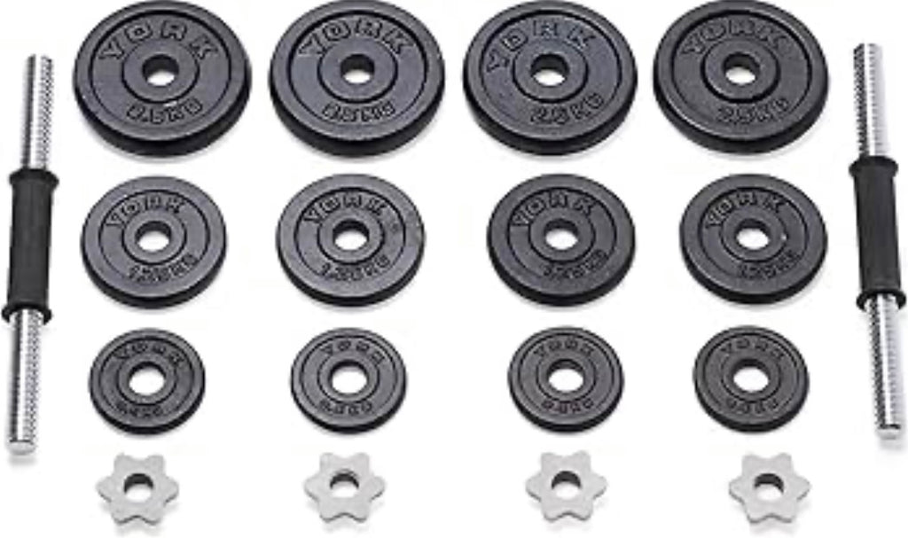 York Fitness 20 kg Cast Iron Spinlock Dumbbell