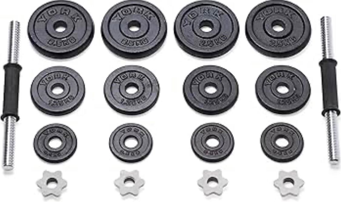 York Fitness 20 kg Cast Iron Spinlock Dumbbell