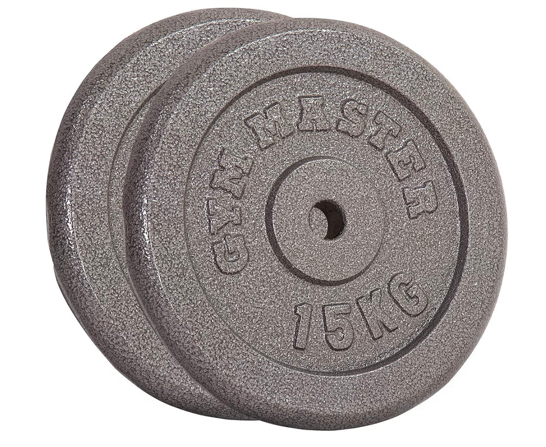 GYM MASTER Standard 1" Cast Iron Weight Plates 1.25kg or 2.5kg or 5kg or 10kg or 20kg