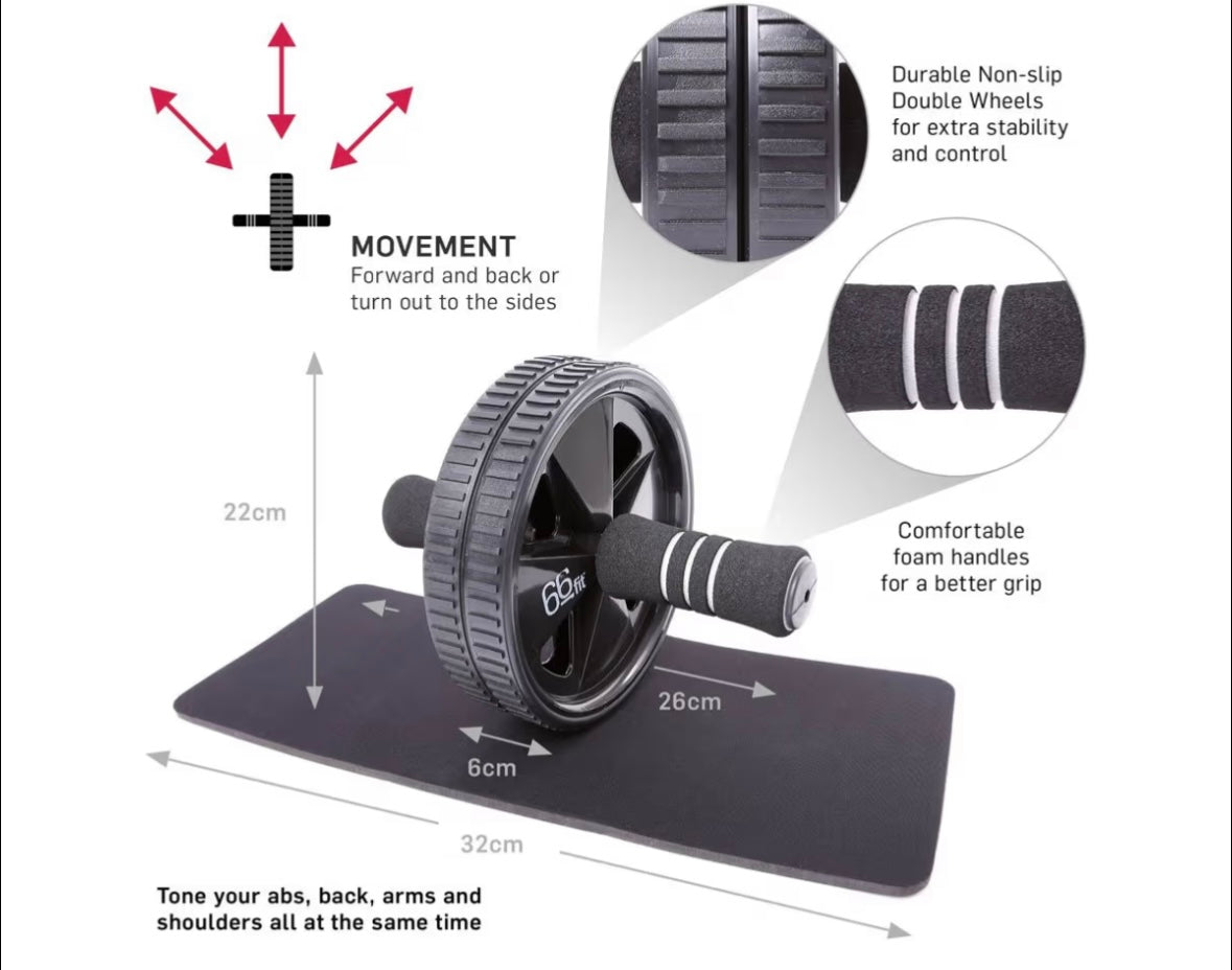 66Fit Ab Roller Wheel & Knee Pad
