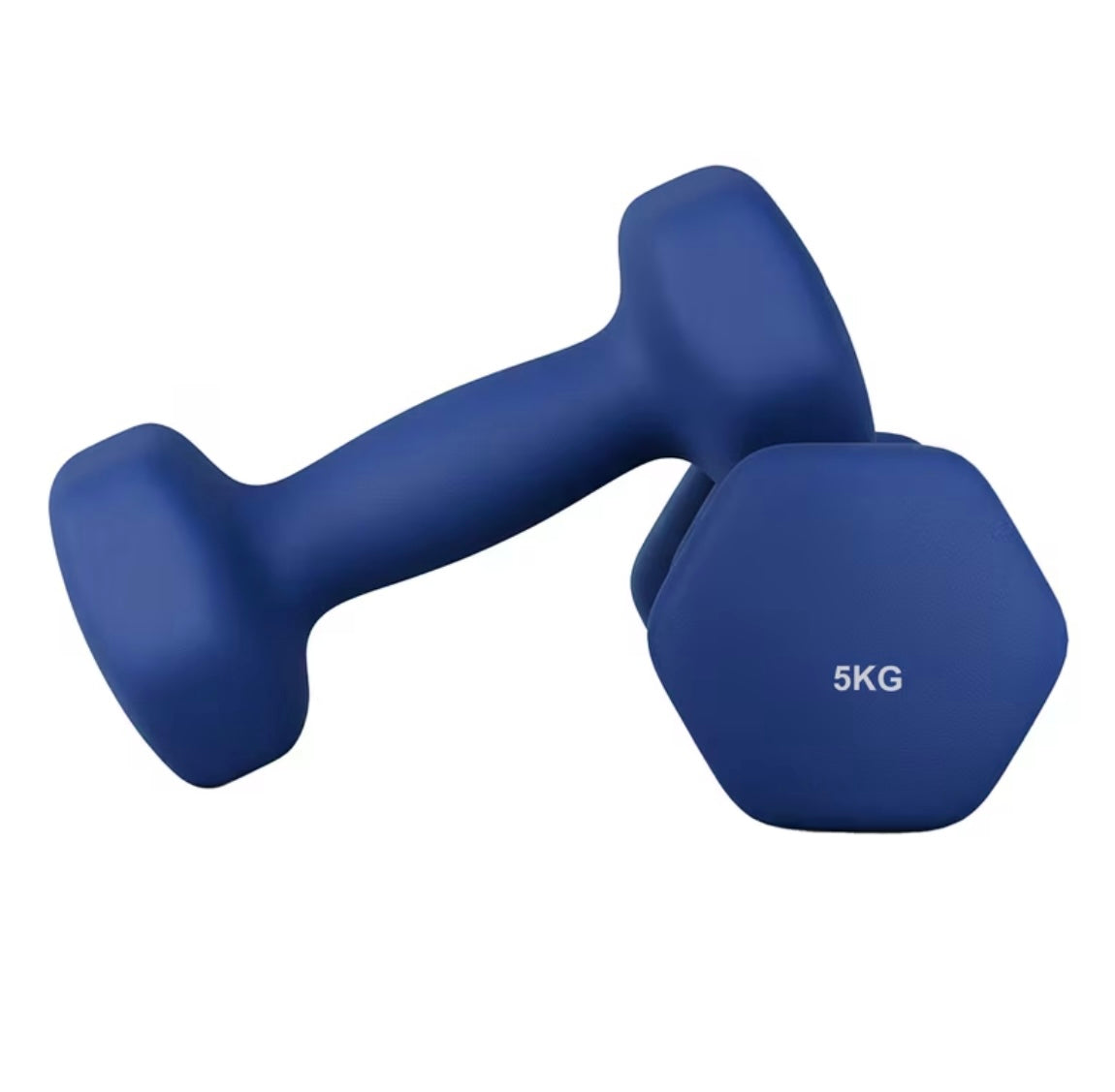 Pair of 5kg Neoprene Hex Dumbbells