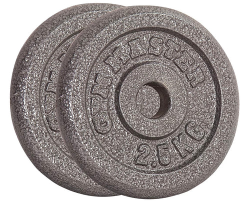 GYM MASTER Standard 1" Cast Iron Weight Plates 1.25kg or 2.5kg or 5kg or 10kg or 20kg