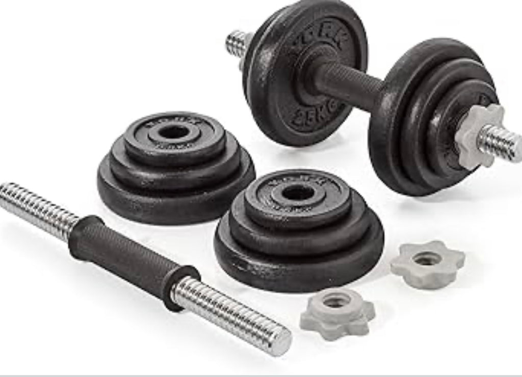 York Fitness 20 kg Cast Iron Spinlock Dumbbell