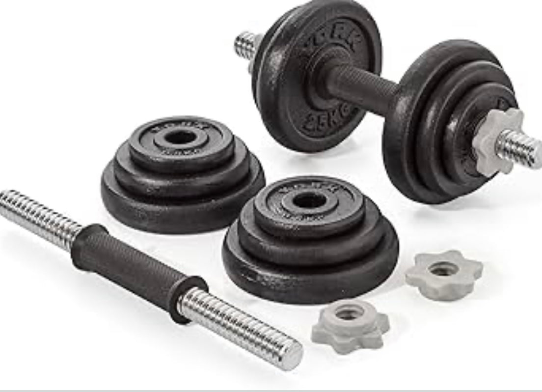 York Fitness 20 kg Cast Iron Spinlock Dumbbell