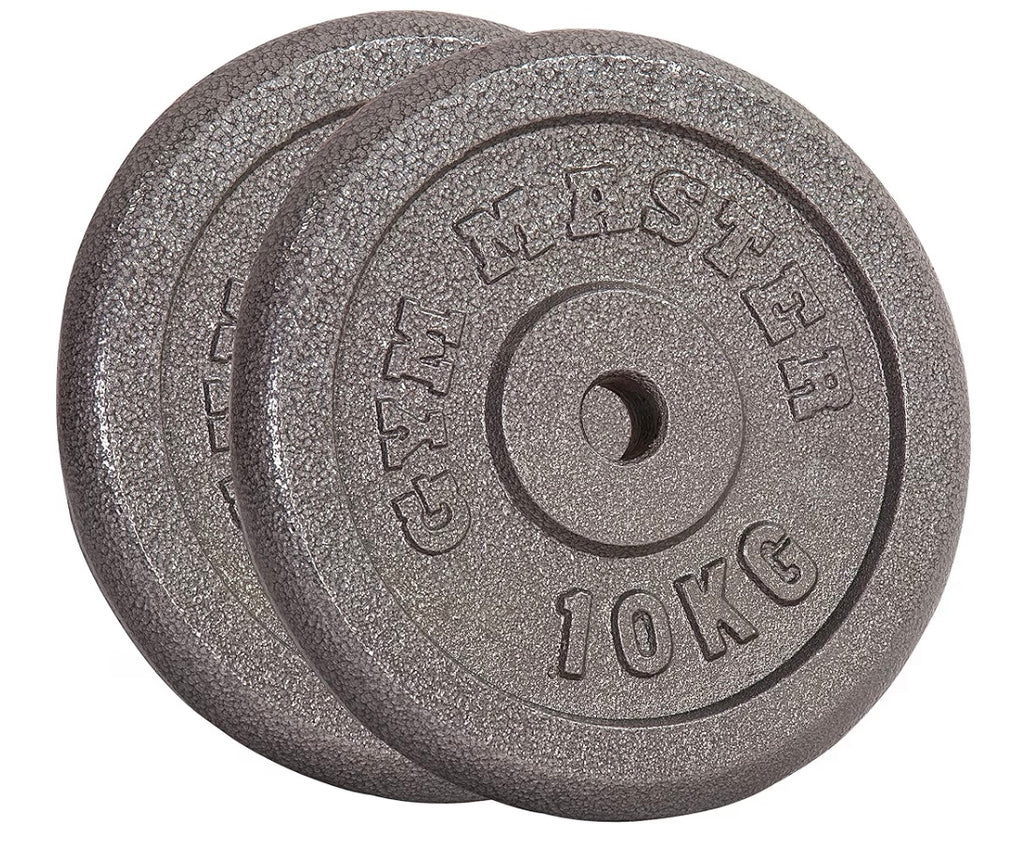 GYM MASTER Standard 1" Cast Iron Weight Plate set 2x1.25kg + 2x2.5kg + 2x5kg + 2x10kg + 15kg +20kg