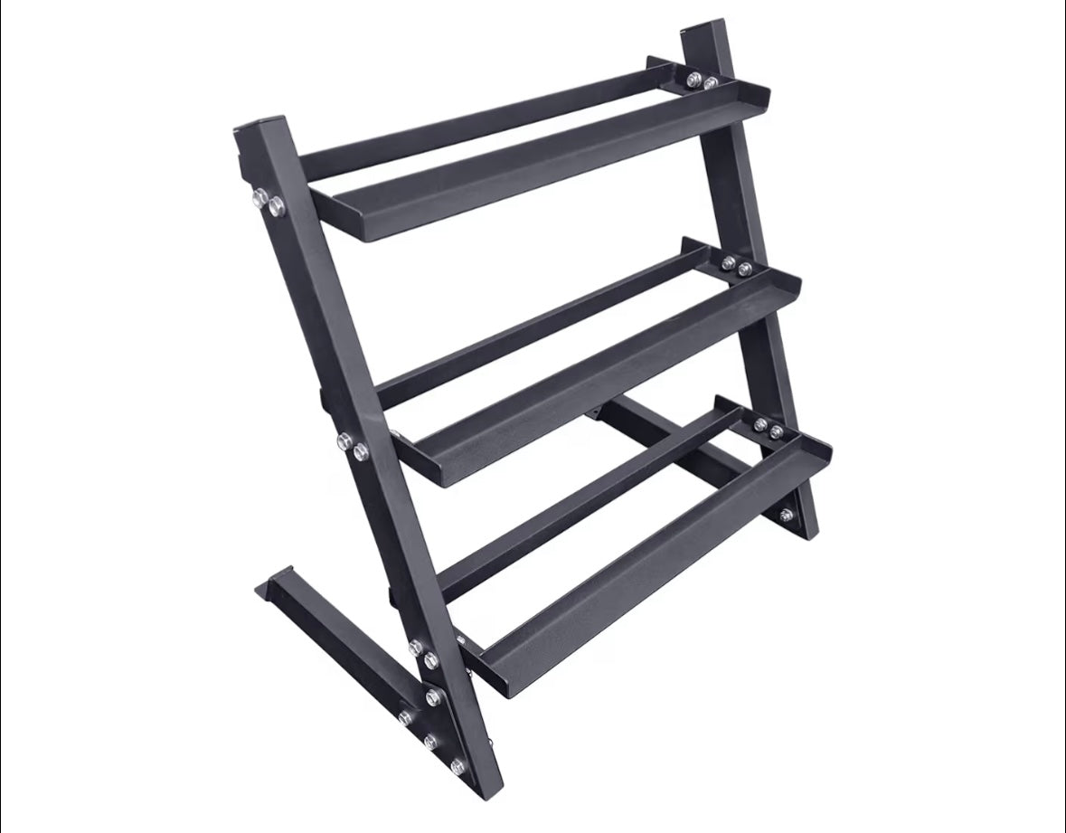 Hex Dumbbell Weights Set and Storage Rack