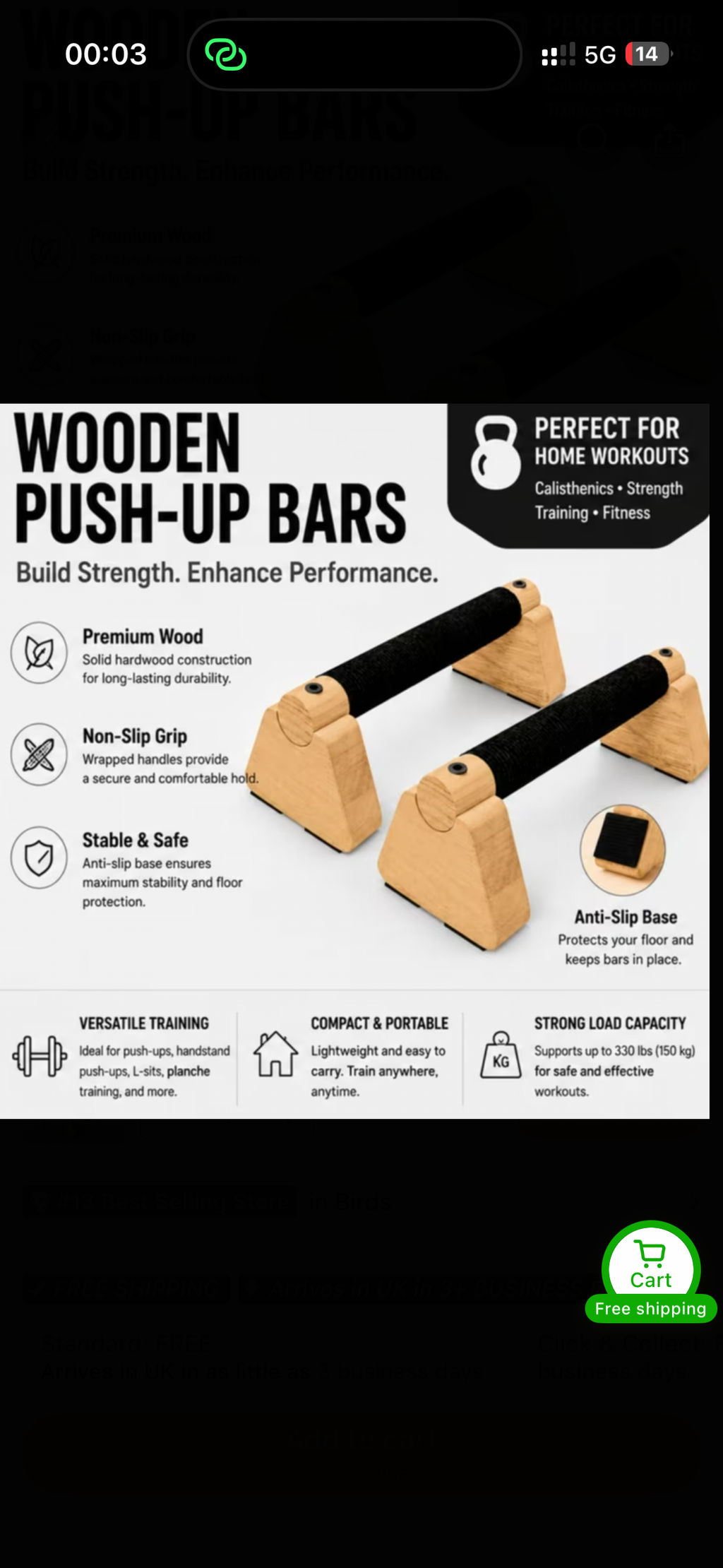 Wooden push up support set