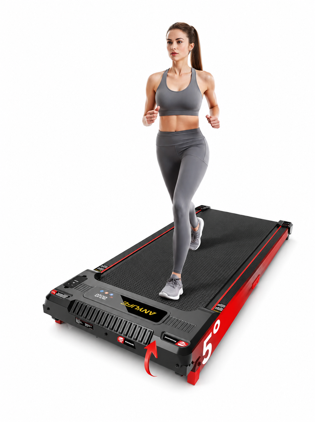 Anylife Incline Walking Pad Under Desk 330lbs Capacity, 2.5HP Portable